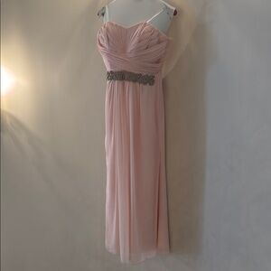 Elegant Pink Strapless Evening Dress